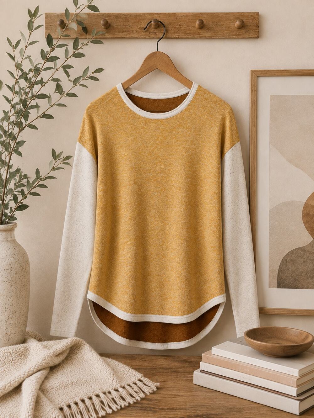 Smartwool Shadow Pine Colorblock Merino Wool Sweater Honey Gold XS NWT